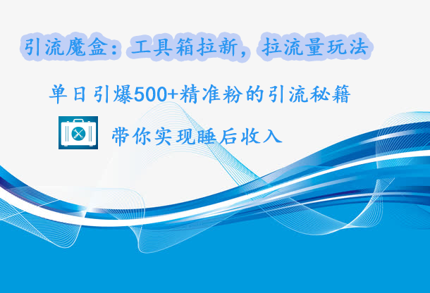 引流魔盒：工具箱拉新，拉流量玩法，单日引爆500+精准粉的引流秘籍，带你实现睡后收入创业吧-网创项目资源站-副业项目-创业项目-搞钱项目创业吧