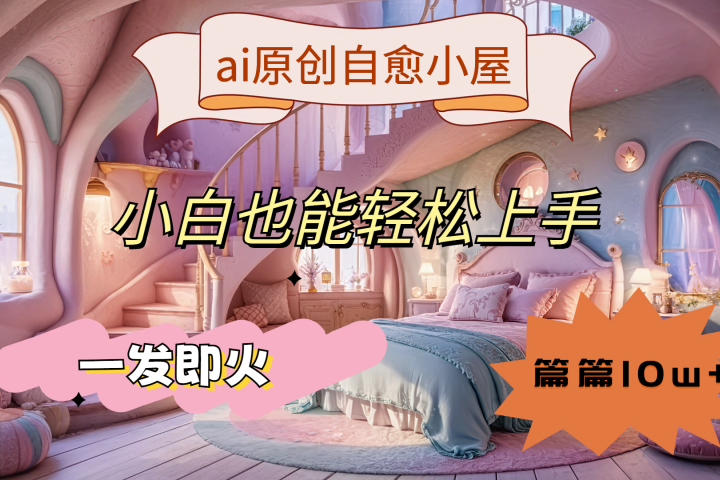 ai原创治愈小屋，小白也能轻松上手，一发即火，篇篇10w+创业吧-网创项目资源站-副业项目-创业项目-搞钱项目创业吧