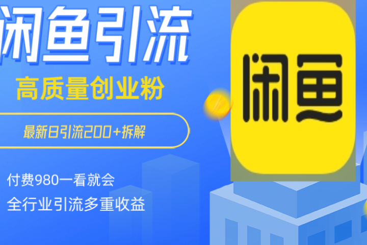 闲鱼 如何做到日引流 200+ 高 质 量 创业 粉付 费 980 拆解全 赛 道粉 丝 一看就会创业吧-网创项目资源站-副业项目-创业项目-搞钱项目创业吧