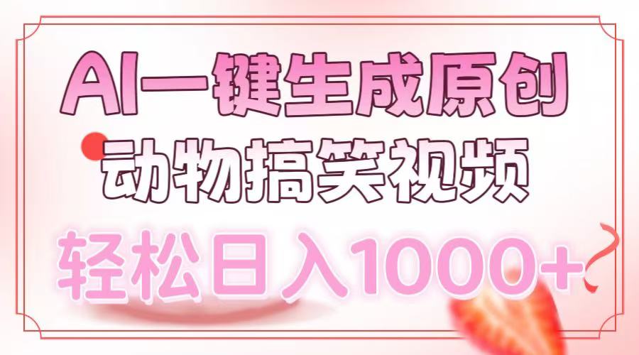 AI一键生成原创动物搞笑视频，轻松日入1000+创业吧-网创项目资源站-副业项目-创业项目-搞钱项目创业吧
