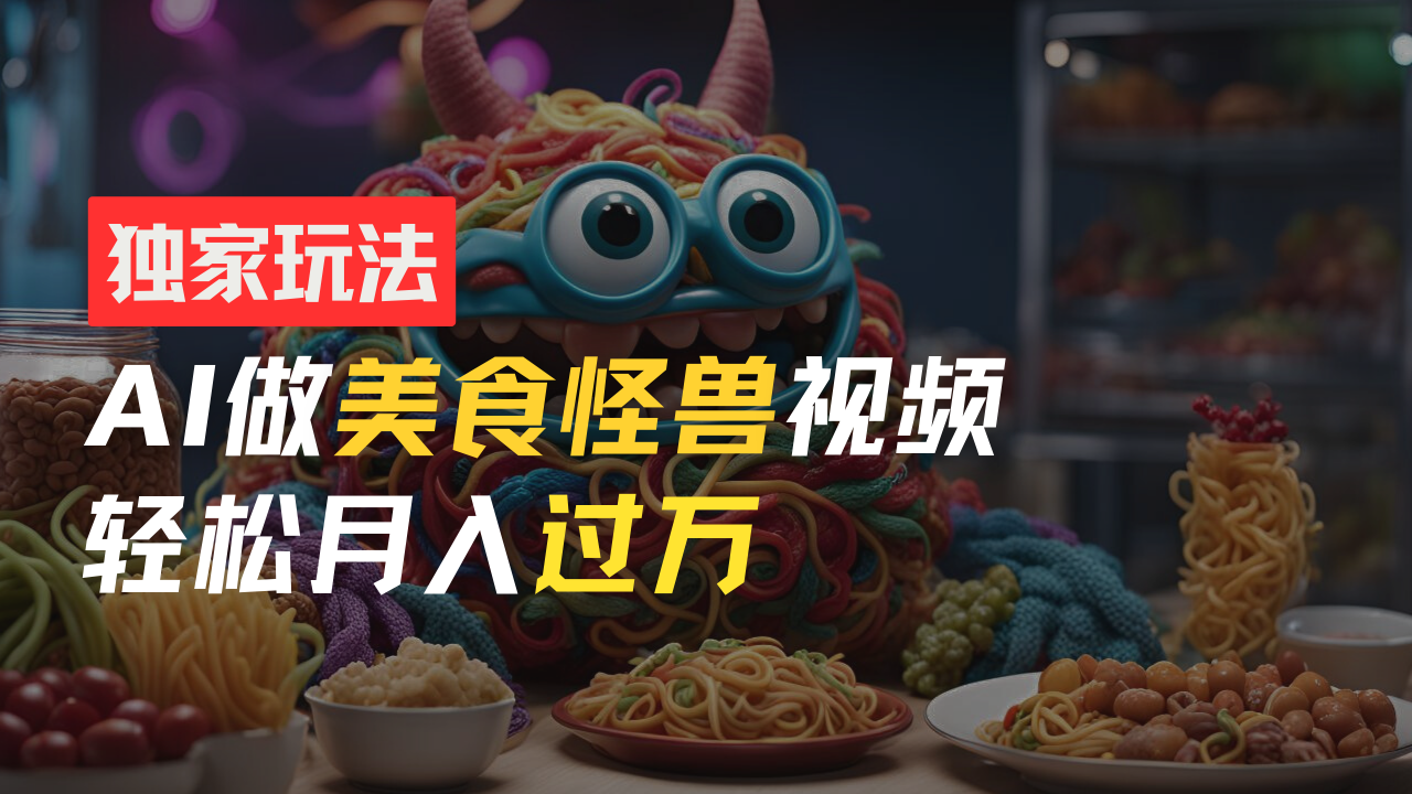 图片[1]创业吧-网创项目资源站-副业项目-创业项目-搞钱项目零门槛操作，AI美食怪兽短视频玩法，月入过万新手也能做！创业吧-网创项目资源站-副业项目-创业项目-搞钱项目创业吧