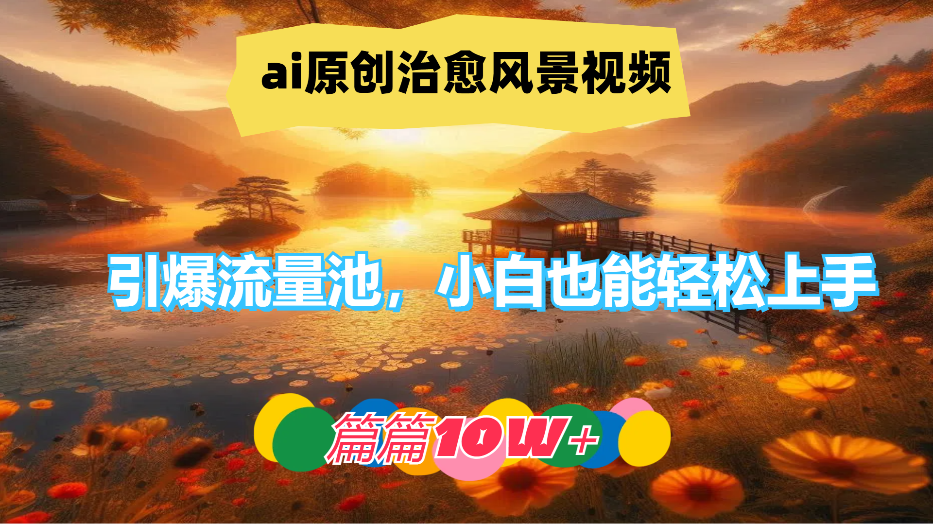 图片[1]创业吧-网创项目资源站-副业项目-创业项目-搞钱项目ai原创治愈风景视频，引爆流量池，小白也能轻松上手，篇篇10w+！创业吧-网创项目资源站-副业项目-创业项目-搞钱项目创业吧