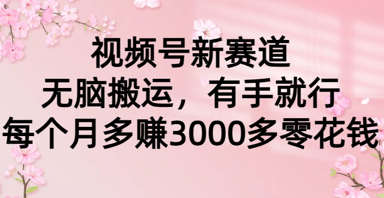 视频号新赛道，无脑搬运，有手就行，每个月多赚3000多零花钱创业吧-网创项目资源站-副业项目-创业项目-搞钱项目创业吧