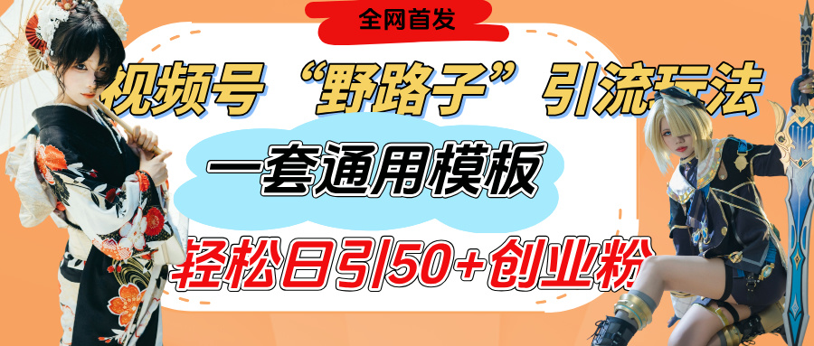 视频号“野路子”玩法，评论区疯狂截流，一套模板单日单号引流50+创业粉创业吧-网创项目资源站-副业项目-创业项目-搞钱项目创业吧