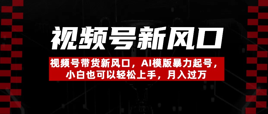 视频号带货新风口，AI模版暴力起号，小白也可以轻松上手，月入过万创业吧-网创项目资源站-副业项目-创业项目-搞钱项目创业吧