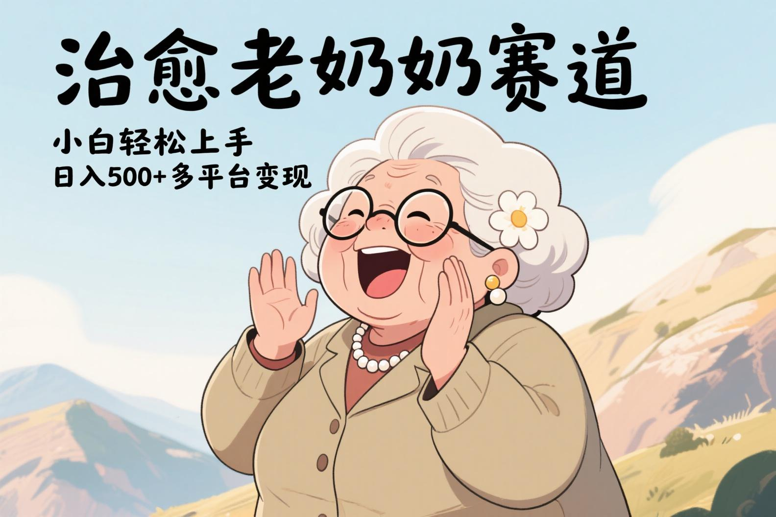视频号治愈老奶奶赛道，小白轻松上手，日入500+多平台变现创业吧-网创项目资源站-副业项目-创业项目-搞钱项目创业吧
