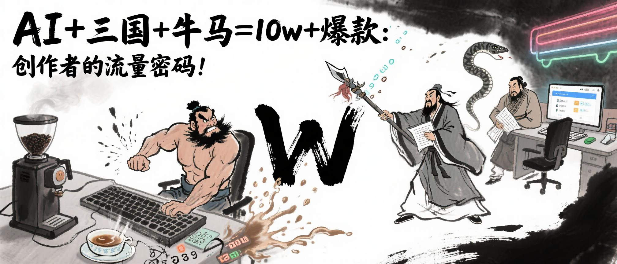 AI+三国+牛马=10w+爆款：创作者的流量密码！创业吧-网创项目资源站-副业项目-创业项目-搞钱项目创业吧