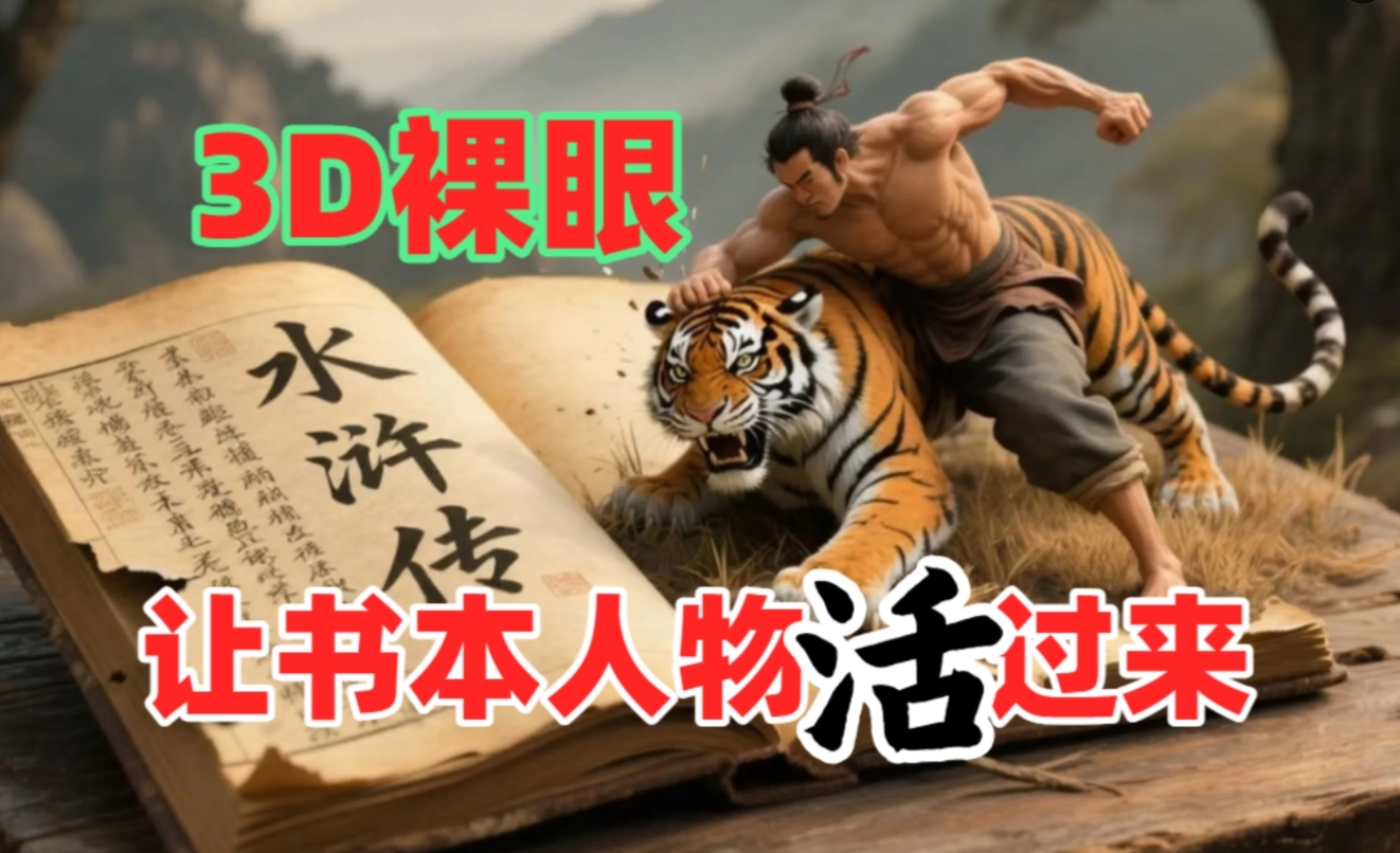 书本人物裸眼3D视频，一条视频收益过千，保姆级教程创业吧-网创项目资源站-副业项目-创业项目-搞钱项目创业吧