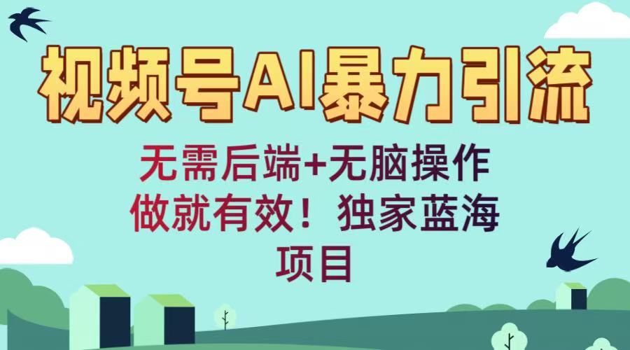 视频号AI暴力引流：无需后端+无脑操作，做就有效！独家蓝海项目创业吧-网创项目资源站-副业项目-创业项目-搞钱项目创业吧