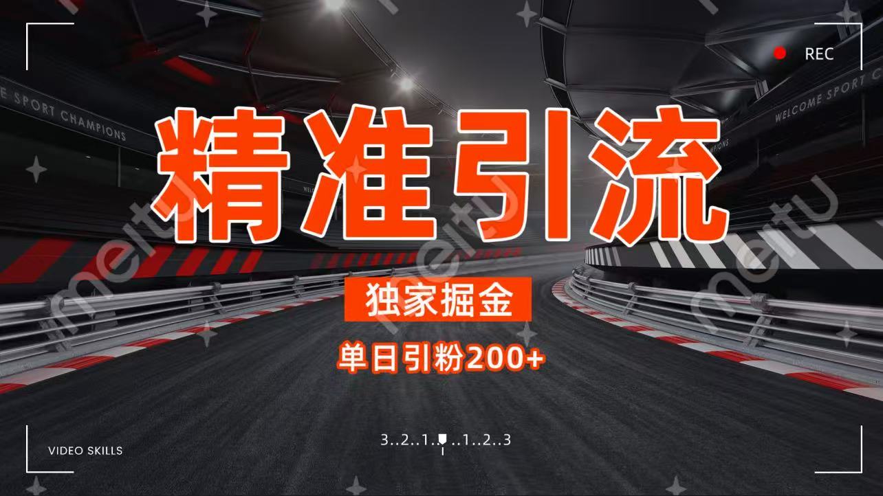 独家野路子精准引流 每日200+创业吧-网创项目资源站-副业项目-创业项目-搞钱项目创业吧