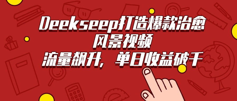 Deekseep打造爆款治愈风景视频，流量飙升，单日收益破千创业吧-网创项目资源站-副业项目-创业项目-搞钱项目创业吧